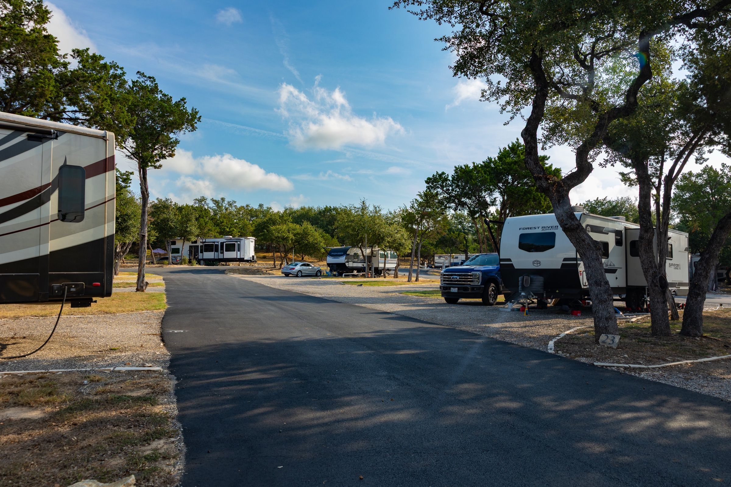 Paved loop past occupied sites